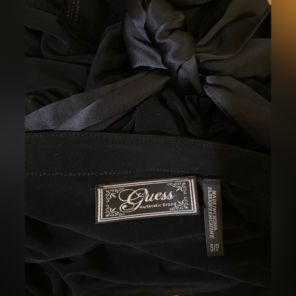 Elegant Midnight Black Strapless Dress - Picture 2 of 12